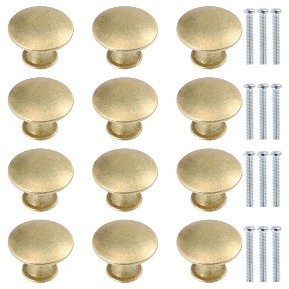 Rustic Style Antique Brass Wardrobe Knobs Set of 12 for Drawer