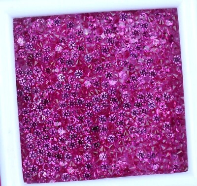 Untreated Natural Burmese Pink Ruby 581 Pcs Certified Round Treated Gemstone