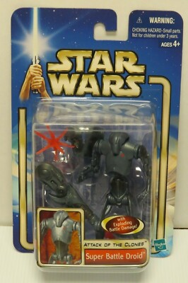 STAR WARS SUPER BATTLE DROID ATTACK OF THE CLONES ACTIONFIGUR SEALED #6
