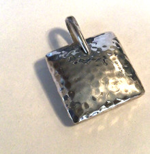 SILPADA Designer Signed STERLING SILVER HAMMERED PUFFY PENDANT Jewelry