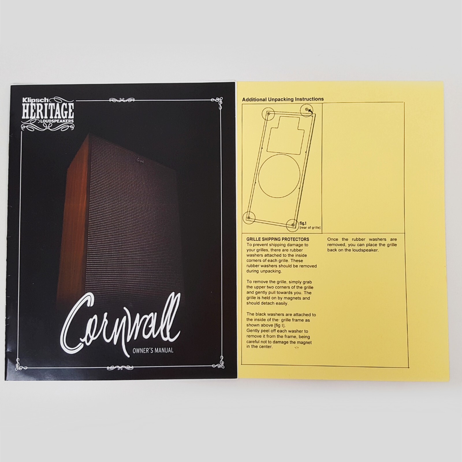 Original Klipsch – Heritage Cornwall Speaker Manual (Vintage)