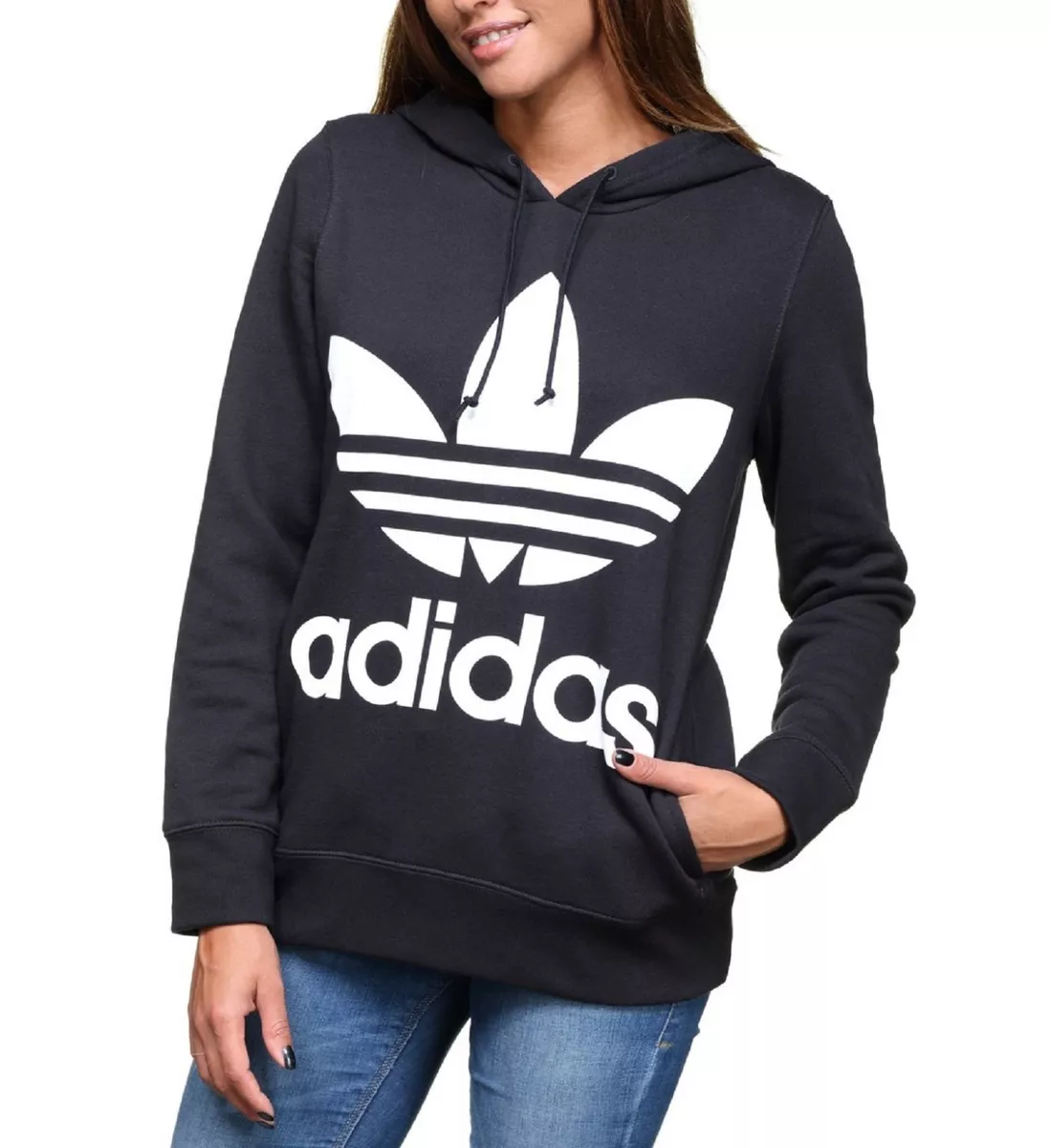 Adidas black womens hoodie sale