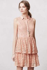 XS New Anthropologie "Tiered Lace Shirtdress" Dress $188 SOLD OUT