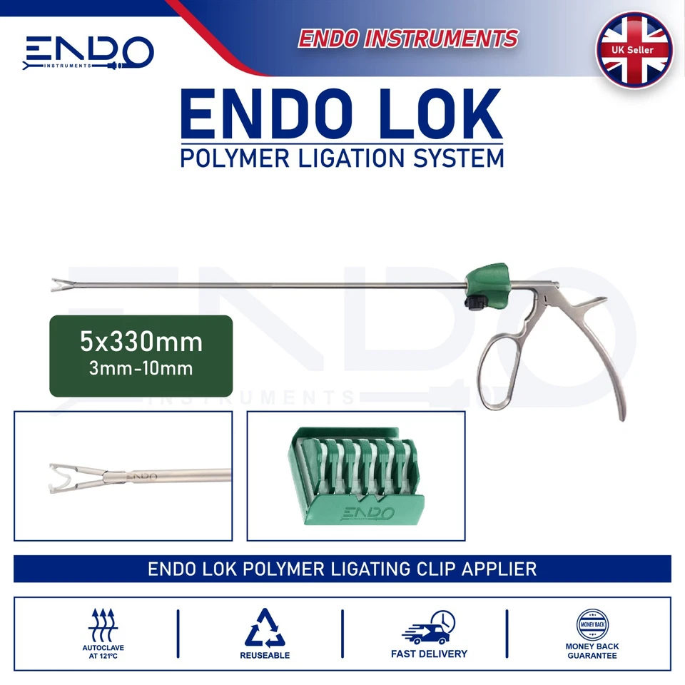 ENDO® END OLOK Clip Applier Applicator Polymer Ligation Stapler 5mm 10mm M L XL - Image 3 of 4