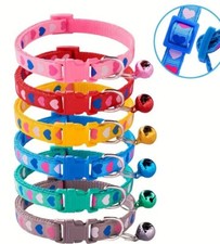 Adjustable Cute With Bell Cat Dog Pet Collar 1Pc Heart Print 7.48-12.60 in