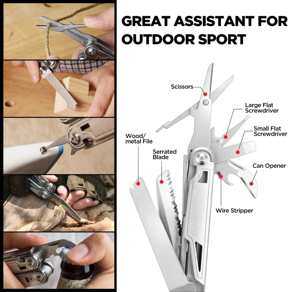 Multifunktionszange 16-in-1 Mulitool Faltbare Multifunktionale Zange Edelstah... - Bild 4 von 4