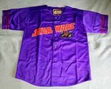 Vintage Star Wars Jersey Men LARGE Purple Embroidered Darth Maul Lee Sport NEW