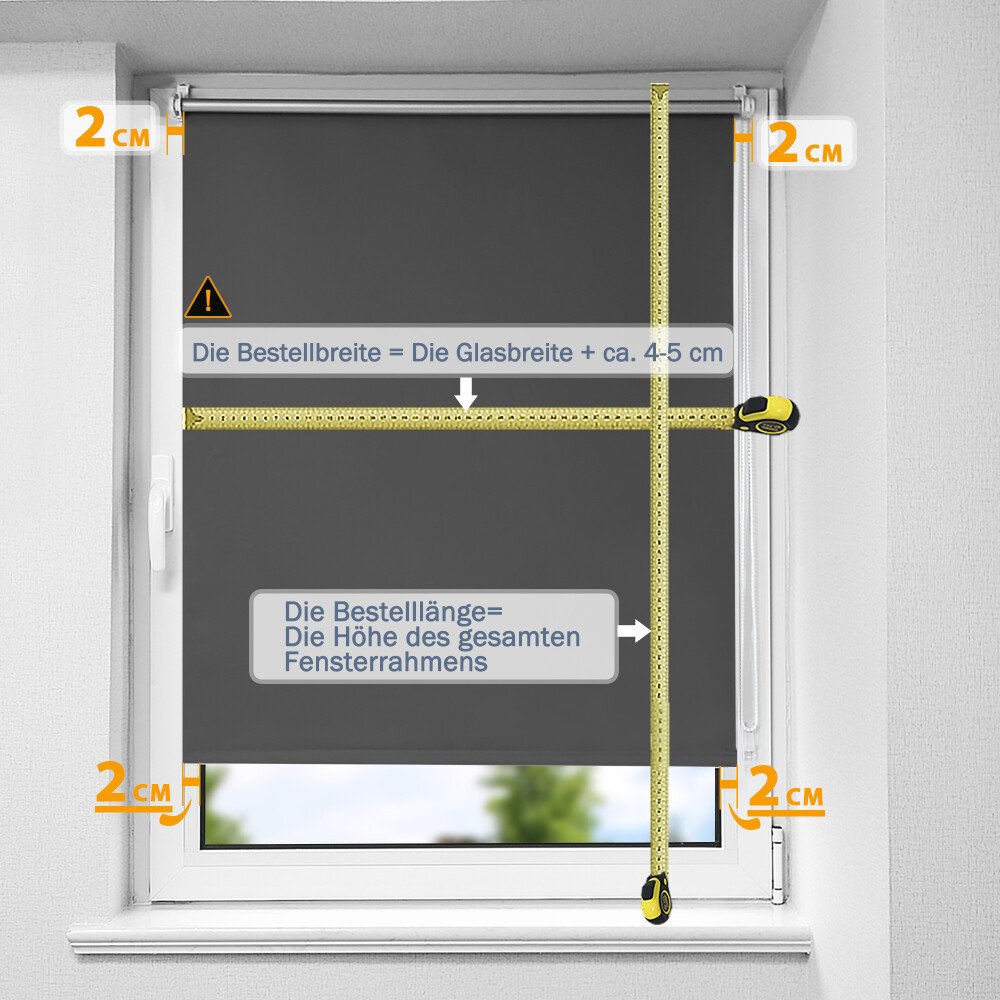 Thermo Klemmfix Verdunklungsrollo für Fenster ohne Bohren Verdunkelung Rollo