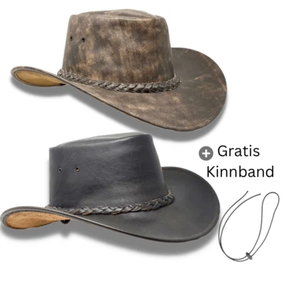 Wickelhut Lederhut Western Cowboy – Outdoor Hut für Reiten, Wandern & Abenteuer - Bild 1 von 2