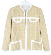 SANDRO Blazer Women's EU 34 Tweed Glitter Look Patterned Pockets