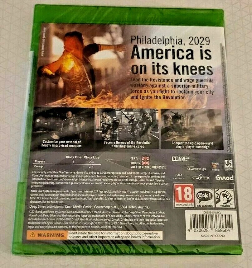 Homefront The Revolution Xbox One BRAND NEW & SEALED - Image 2 of 4