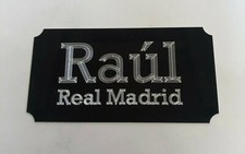 Raul Real Madrid - Plaque / plaque gravée 95x50 mm pour cadres souvenirs signés