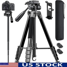 DSLR Tripod Monopod Photography Video Travel Event Sports 73in Max Load 11lbs US