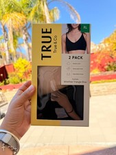 True  Co True Body Wirefree Triangle Bras 2 Pack XL Black Nude Buttery Soft
