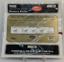 Pioneer Scrapbook 12x12 Top Loading Black Refills 5 Heavy Paper Inserts 10 Pages