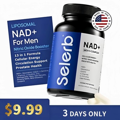 Selerb NAD+ Supplement for Men-With Liposomal-NAD+,CoQ10, L-Carnitine, L-Arginin