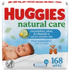 Huggies Natural Care Cucumber Aloe Vitamin E Baby Wipes 168 Count Pack of 3