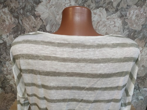 Eve In Paradise,women's t-shirt/ Light Sweatshirt,Size 38, IvoryKhaki,100% linen - Picture 6 of 12