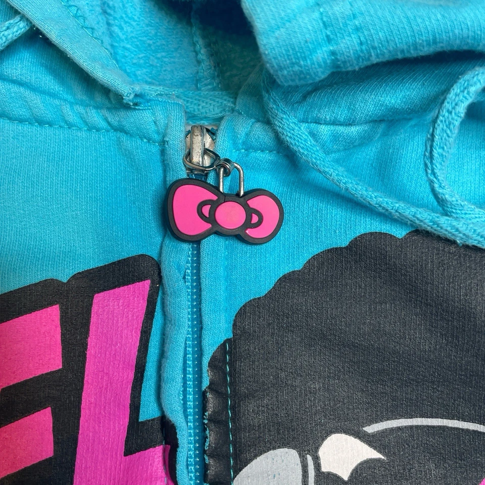 Винтажная куртка с капюшоном Y2K Hello Kitty Sanrio Music Beat L бант РЕДКАЯ - Изображение 4 из 4