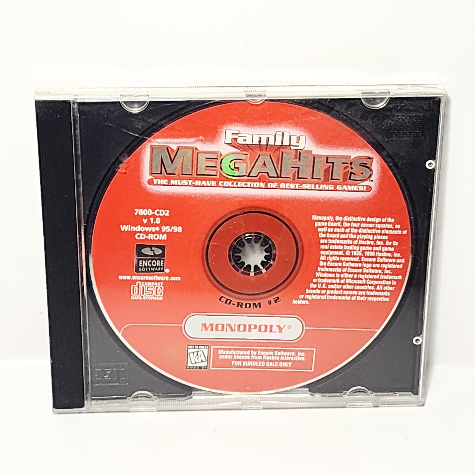 Family MEGAHITS Monopoly CD-ROM PC Game Windows 95/98 Encore Software Hasbro