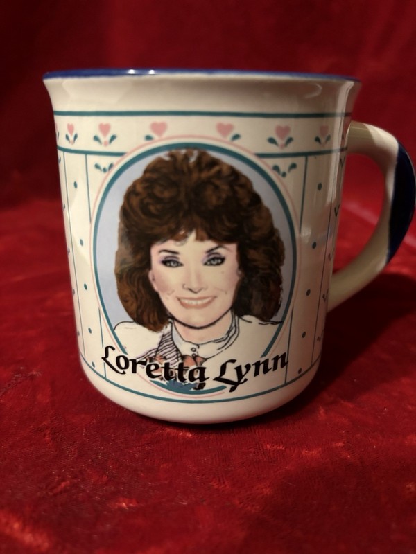 Loretta Lynn Picture Country Coffee Mug Tea Cup Biography Signature Vintage