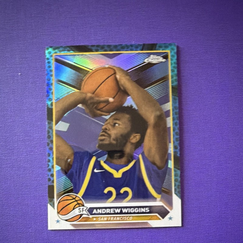 Topps Chrome 2023-24 Andrew Wiggins Golden State Warriors Blue Parallel #28