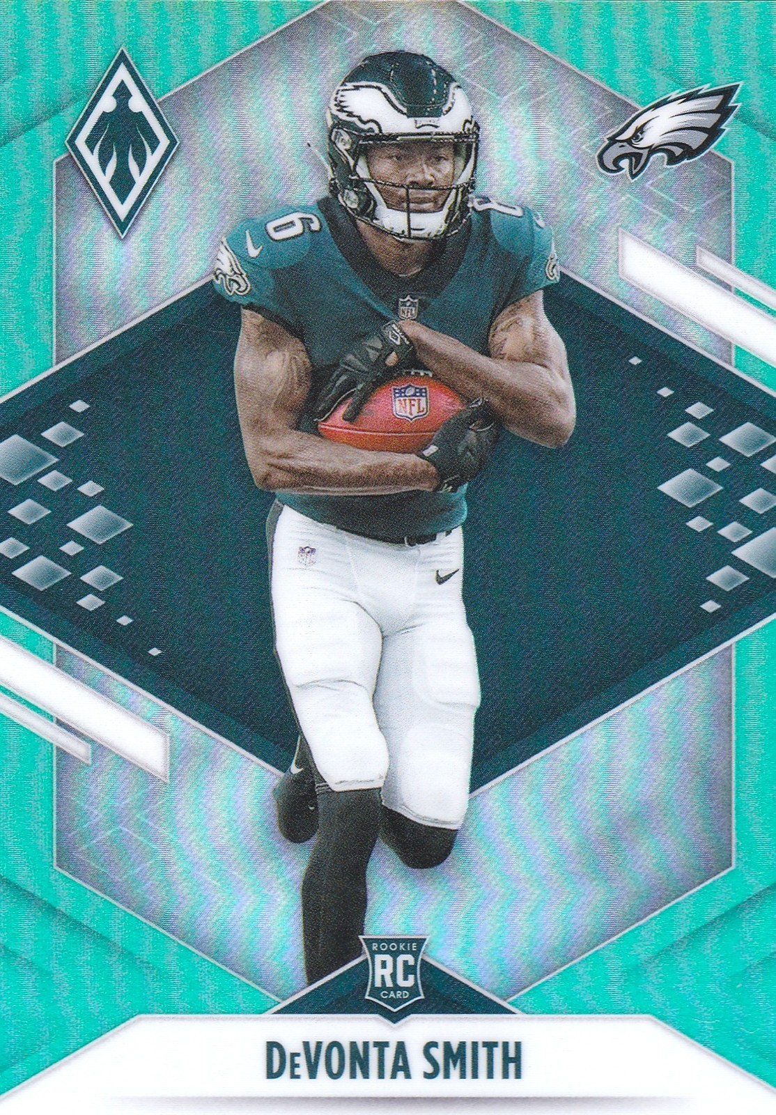 2021 Panini Phoenix DeVonta Smith RC #107 Rookie Teal Prizm SP Parallel #/150