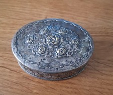 Schmuckdose versilbert antik Döschen Art Deco