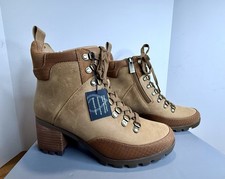 VIONIC Spencer Ankle Boots Womens Size 8 Toffee Nubuck Leather NIB 