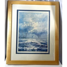 Vintage Tom Lynch Windy Shores Chicago Signed Watercolor Lithograph Mat Framed