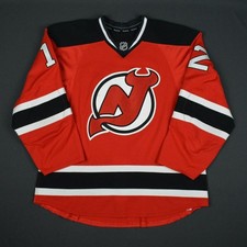 2015-16 Reid Boucher New Jersey Devils Game Used Worn NHL Hockey Jersey MeiGray