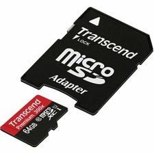 Transcend 64GB 300x microSDXC Premium Class 10 UHS-I Memory Card with Adapter
