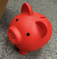 Plastic Piggy Bank for Kids Unbreakable Red Coin Bank for Boys Girls