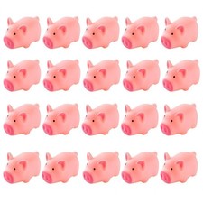 HAKACC 20 PCS Mini Squeeze Pig, Rubber 1.5x1.5x2.5 Inch Pack of 20 , Pink