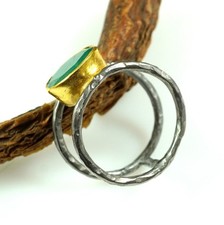 Beautiful 925 Sterling Silver Emerald Gemstone Ring- Statement Ring- Emerald