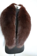 100% Real fox fur collar neck /wrap/ scarf brown unisex jacket collar 102*18 cm