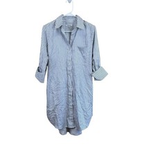 Madewell Y-Neck Relaxed Shirt Dress XXS True Midnight NS220 Casual Preppy