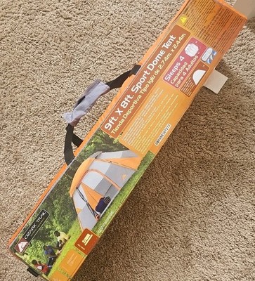 Ozak Trail Sport Dome Tent 9×8 Ft Sleeps 4 Weatherproof Orange 