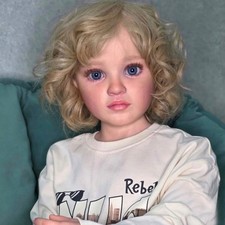 46in Reborn Baby Doll Handmade DIY Painted Kit Toddler Girl w/ Cloth Body Gift
