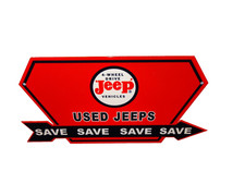 Vintage Jeep 4 Wheel Drive Vehicles Arrow 13 Metal Car Truck Gasoline Oil Sign