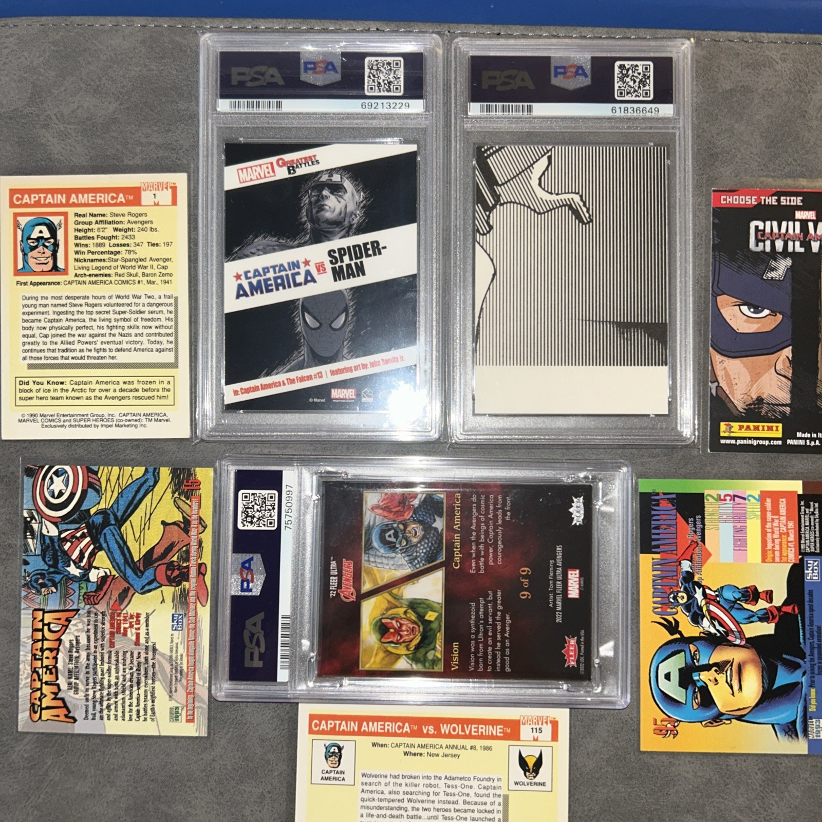 Marvel Captain America PSA 8-9 Mint card Marvel bonus Marvel trading cards view 18