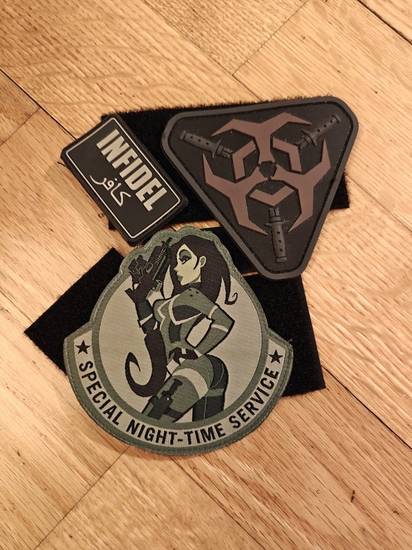 Lot Of 3 Morale Patches - Outbreak Response, Monkey Bar Girl, Infidel