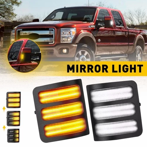 Switchback LED Side Mirror Marker Light For Ford F250 F350 Super Duty 08-16 EJ