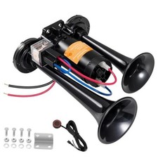 Black 12V Train Horn Air Horn for Truck Car Pickup Motorcycle 12V with Button