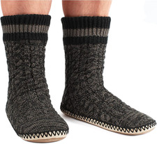 Mens Slipper Socks Sherpa Fuzzy Non Slip Cozy Gifts