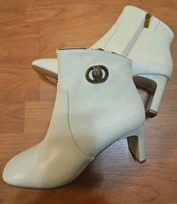 Kurt Geiger London Chelsea Square Toe Burnished Leather  Bone Women EU 38.5/US 8