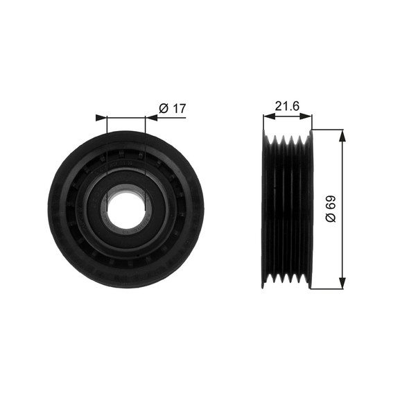 Gates Umlenk-/FüHrungsrolle Keilrippenriemen Drivealign™ T36189 FüR 414 Mercedes-image