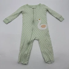 Carters One Piece Toddler Girls 18M Green Aop Full Zip Snap Embroidered.#36324