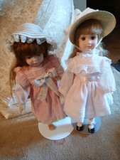 Lot of 2 Porcelain Girl Dolls Red Curly Hair ...