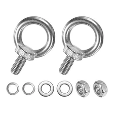2-Sets Stainless Eyebolt M10x18mm Shoulder Lifting Eye Bolt with Nuts Washers